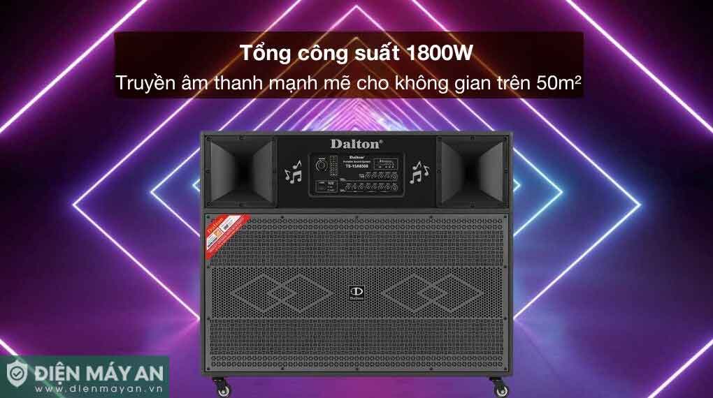 Loa kéo Dalton 1800W công suất lớn, thiết kế màu đen, phù hợp không gian trên 50m2